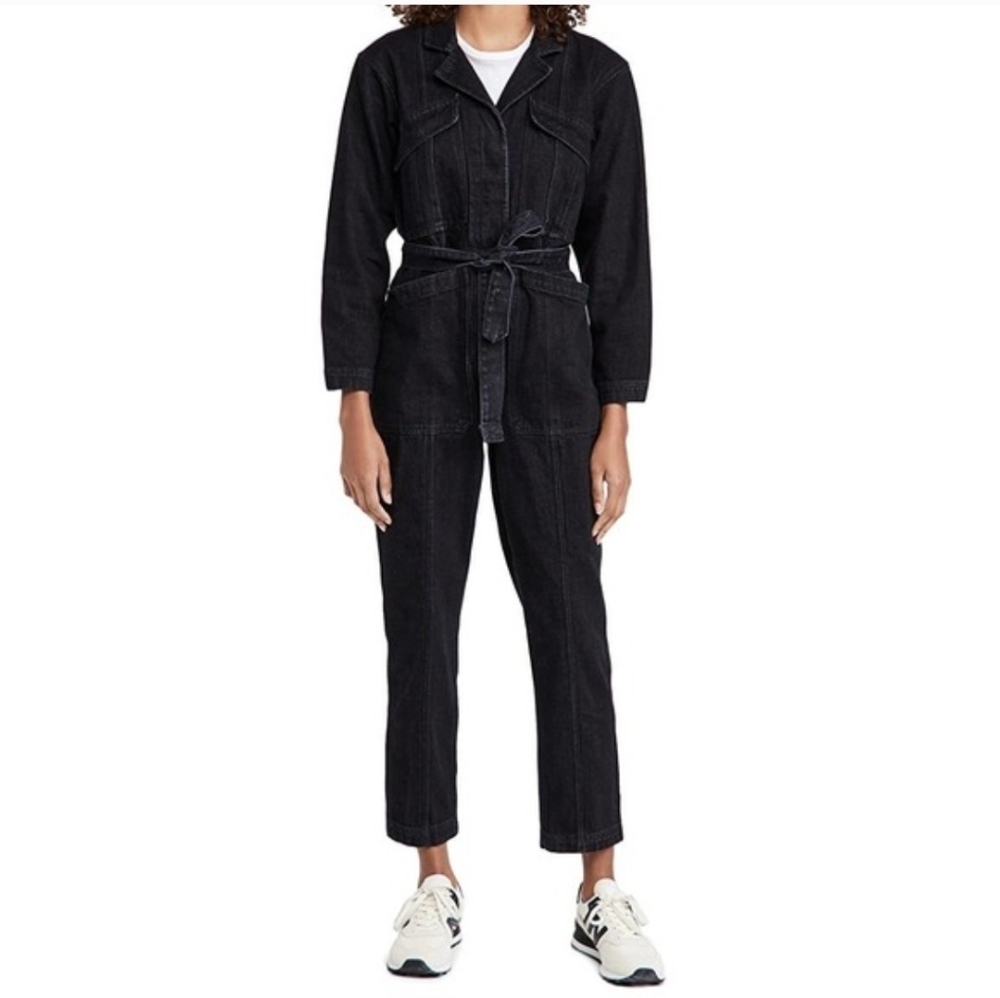 Alex Mill Black Denim Utility Jumpsuit